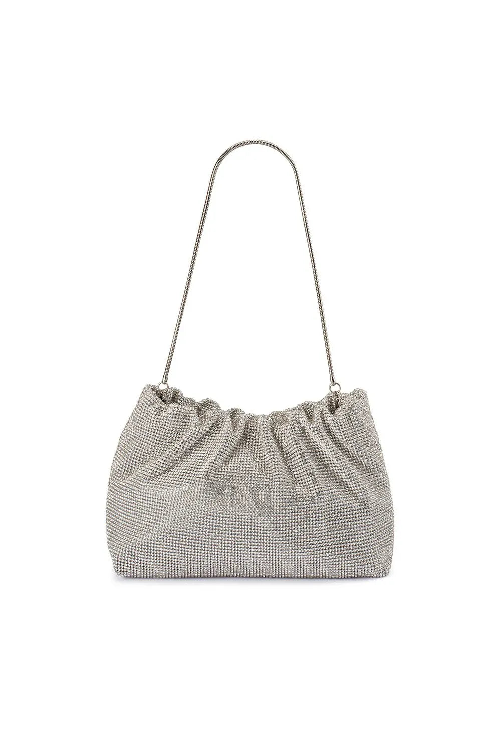 OLGA BERG | JESSIE CRYSTAL MESH POUCH - Silver