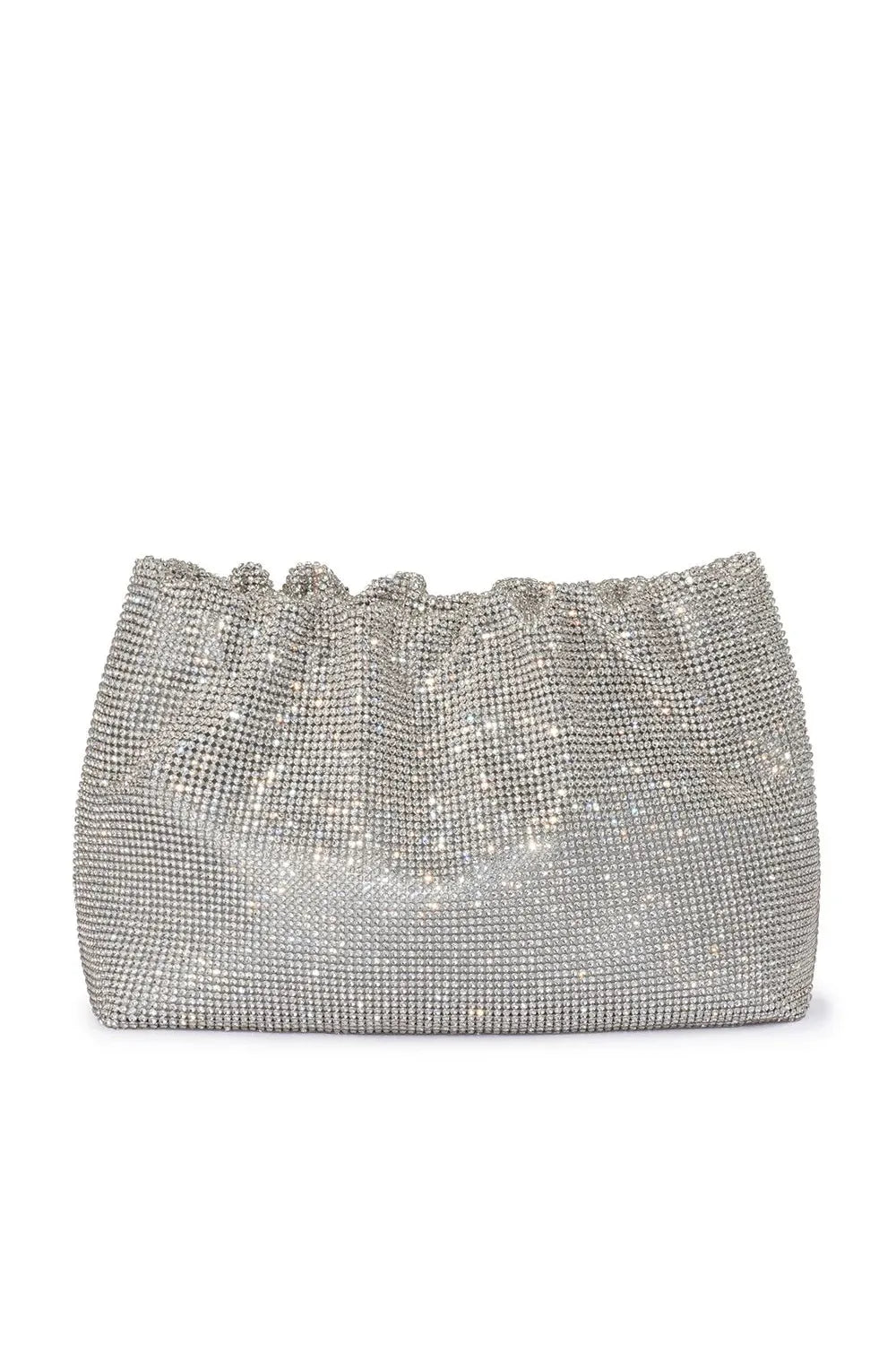 OLGA BERG | JESSIE CRYSTAL MESH POUCH - Silver