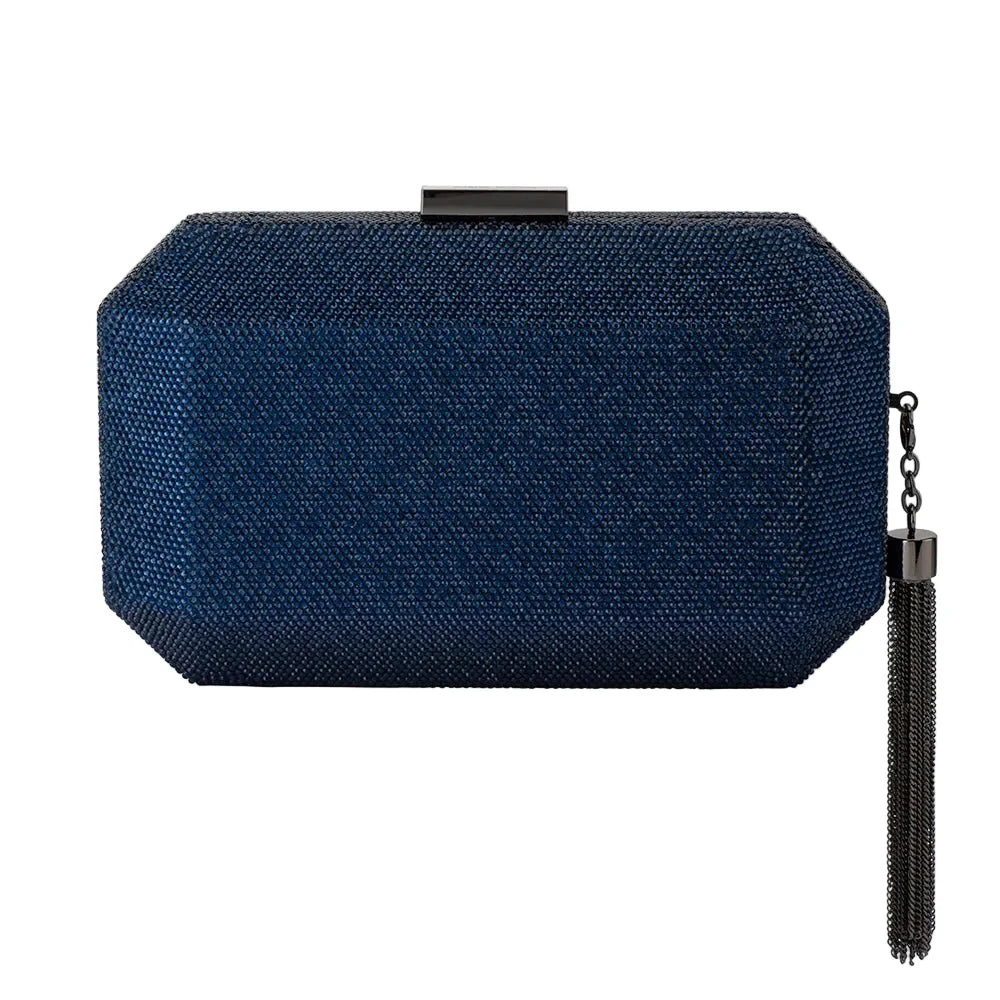OLGA BERG | GIA Crystal Clutch - Navy