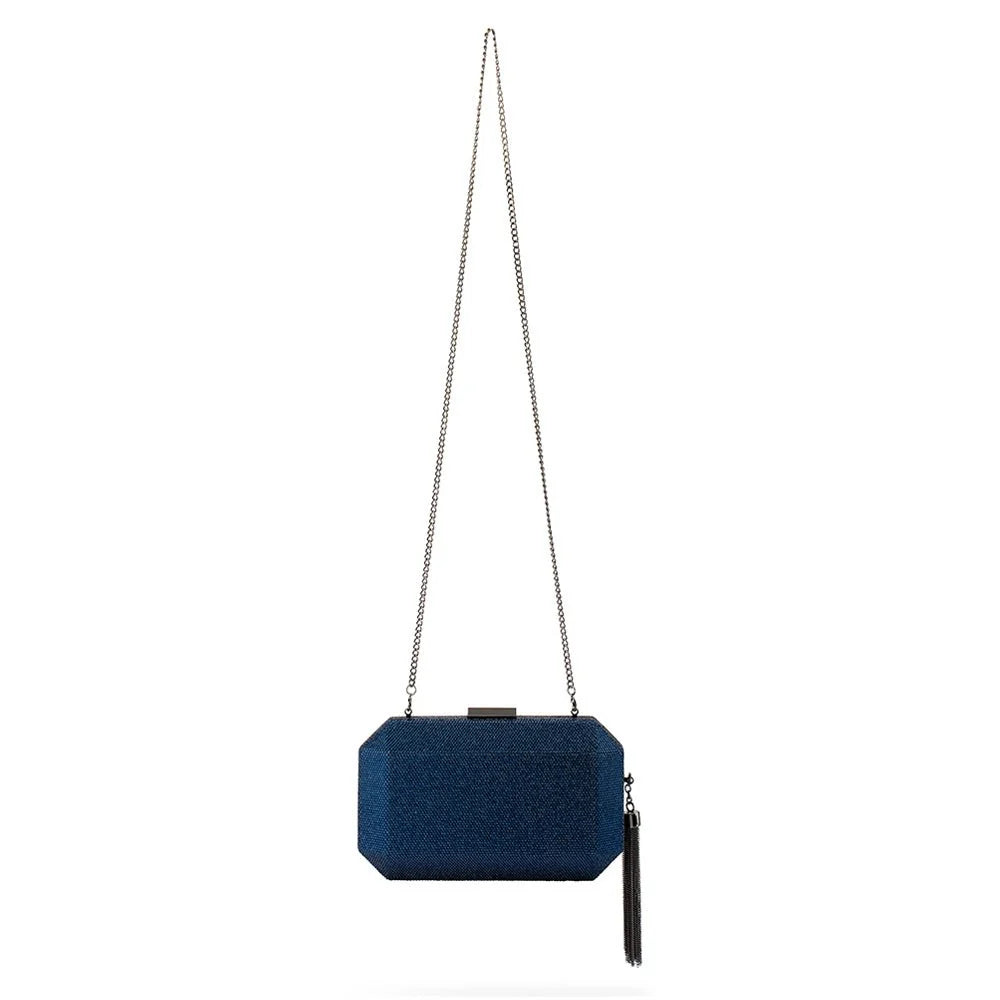 OLGA BERG | GIA Crystal Clutch - Navy