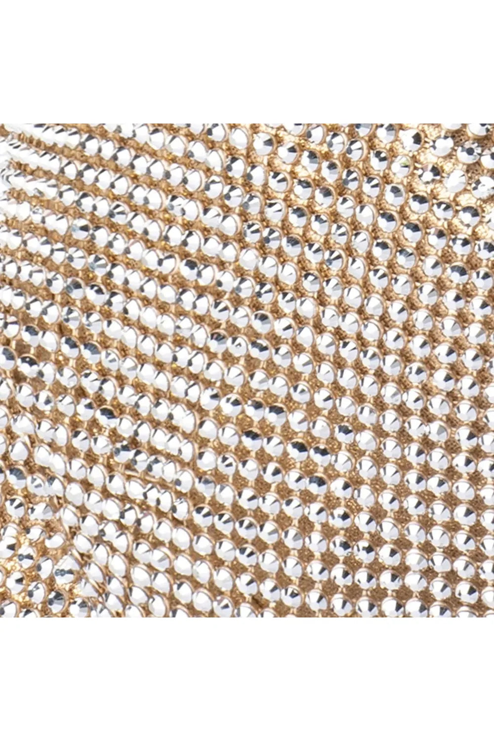 OLGA BERG | PIXIE Crystal Mesh Bag - Champagne