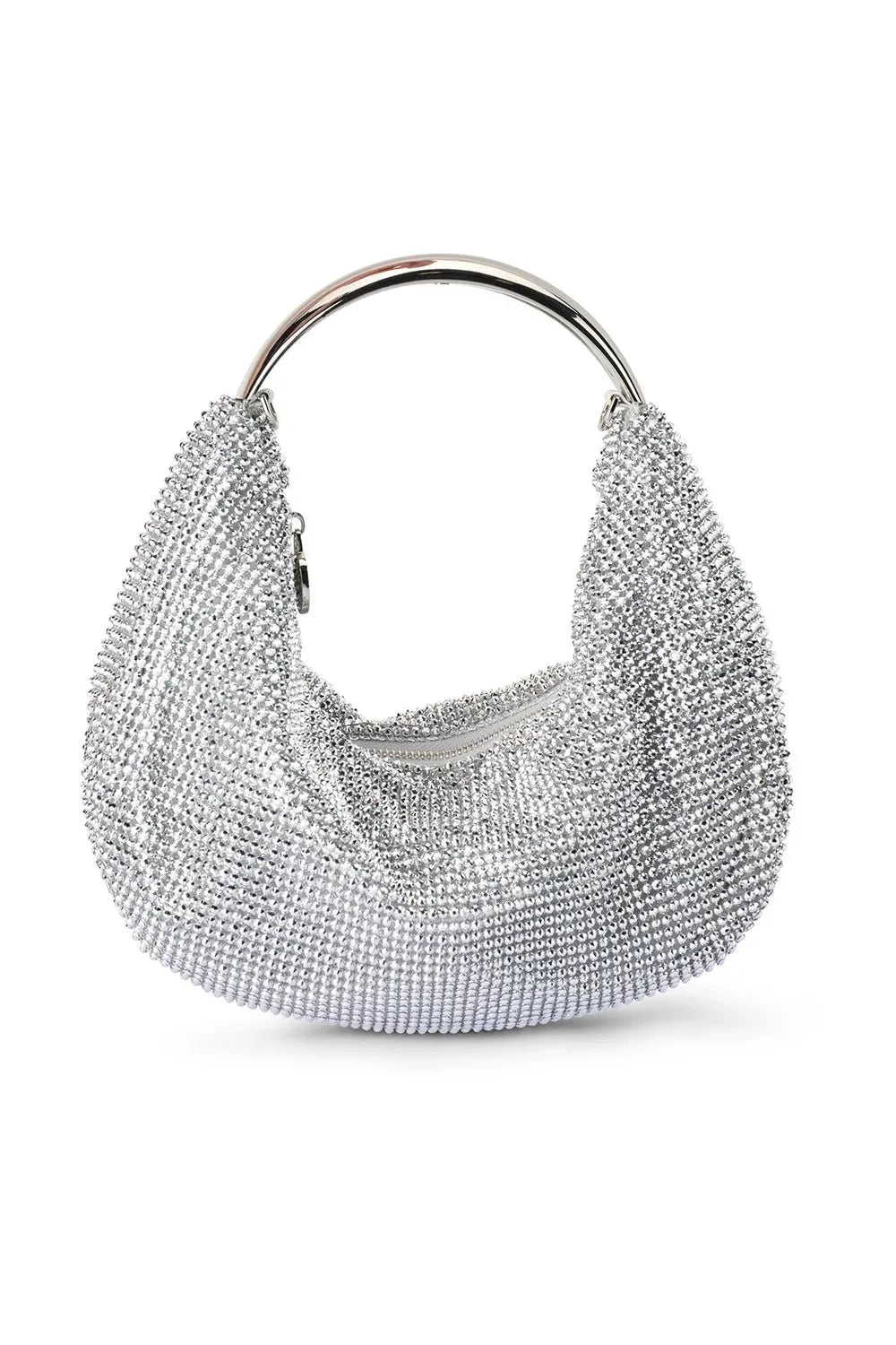 OLGA BERG | PIXIE Crystal Mesh Bag - Silver