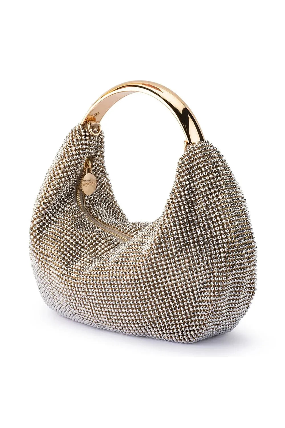 OLGA BERG | PIXIE Crystal Mesh Bag - Champagne