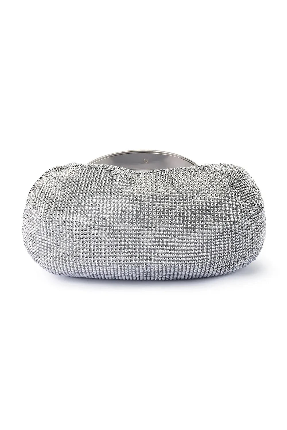 OLGA BERG | PIXIE Crystal Mesh Bag - Silver