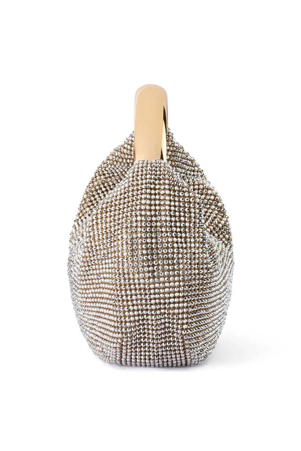 OLGA BERG | PIXIE Crystal Mesh Bag - Champagne