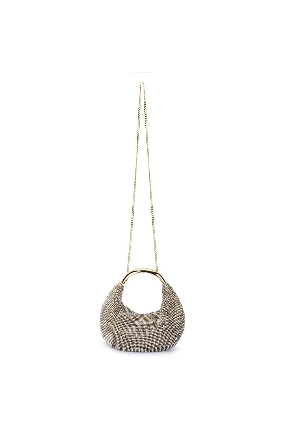 OLGA BERG | PIXIE Crystal Mesh Bag - Champagne