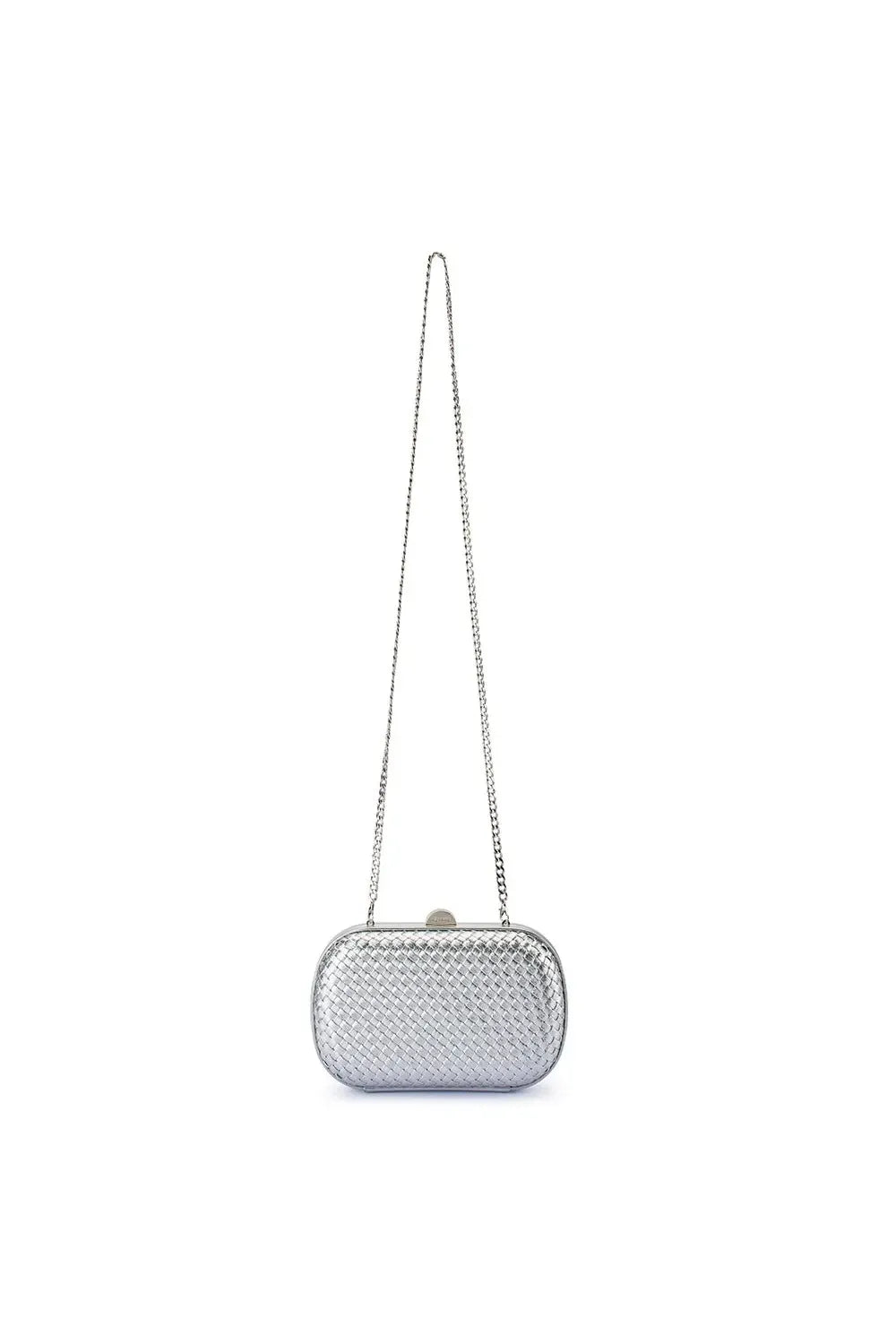 OLGA BERG | ELLA Woven Clutch - Silver