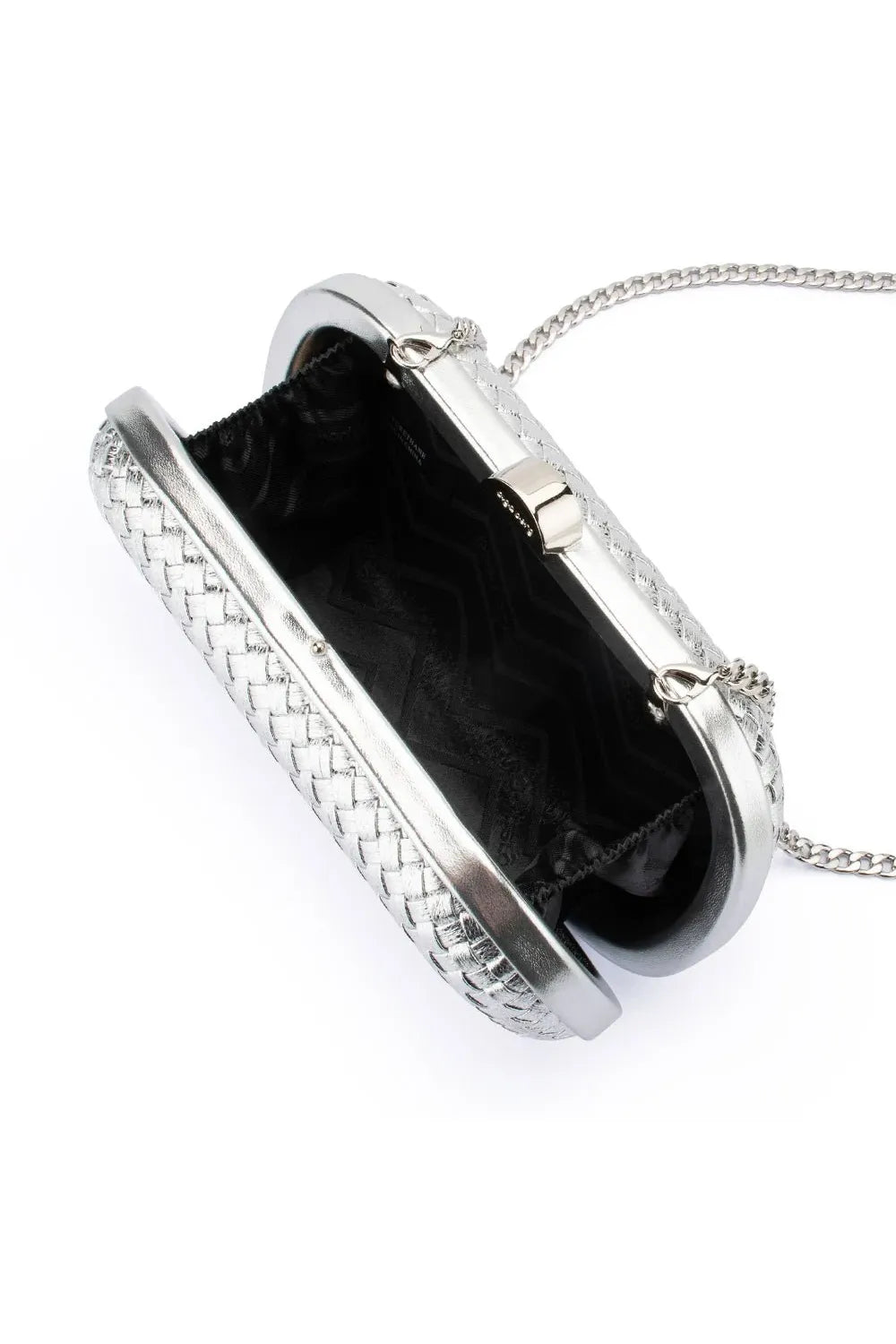 OLGA BERG | ELLA Woven Clutch - Silver