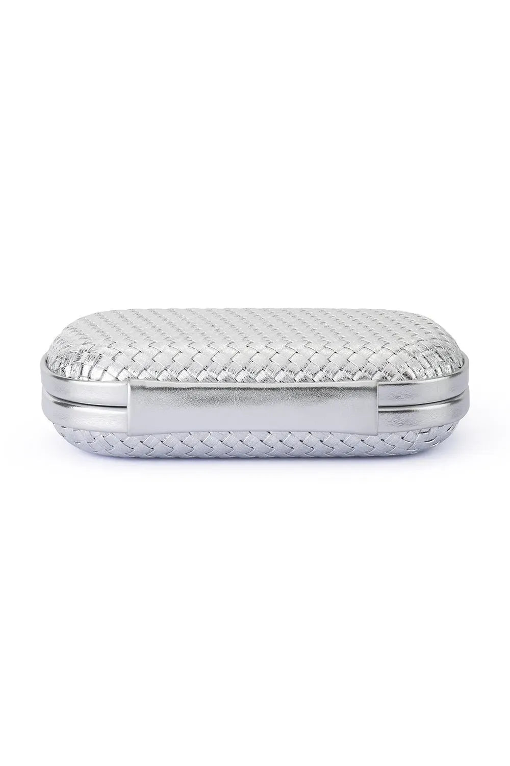 OLGA BERG | ELLA Woven Clutch - Silver