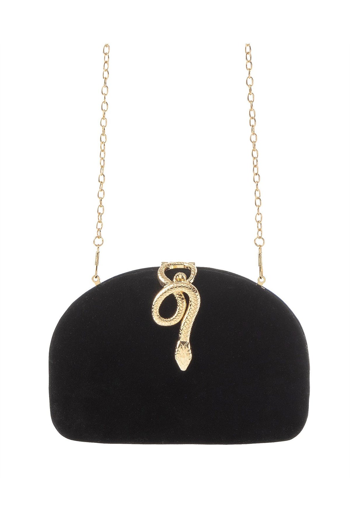 GREGORY LADNER | VELVET CLUTCH WITH SNAKE CLASP