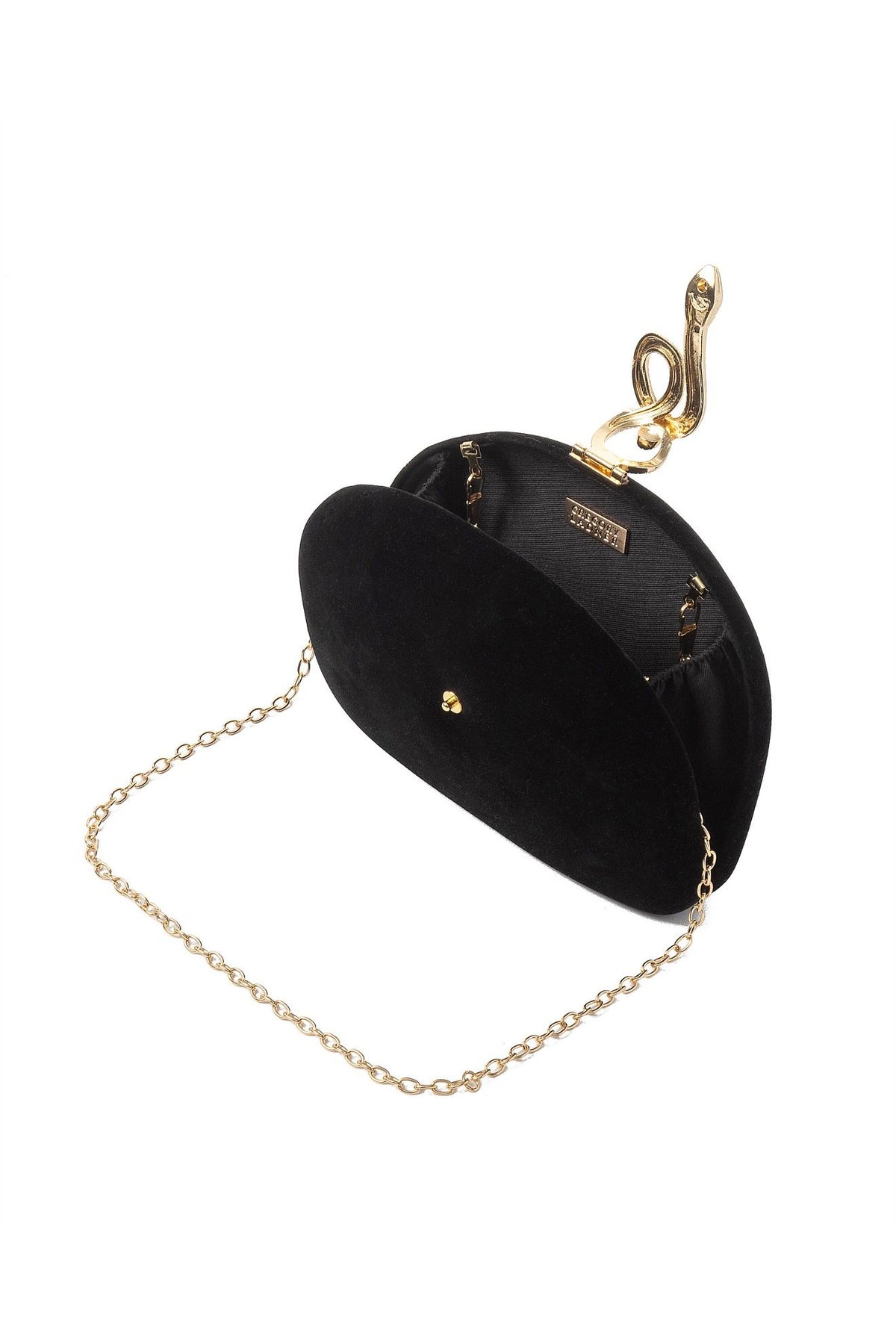 GREGORY LADNER | VELVET CLUTCH WITH SNAKE CLASP