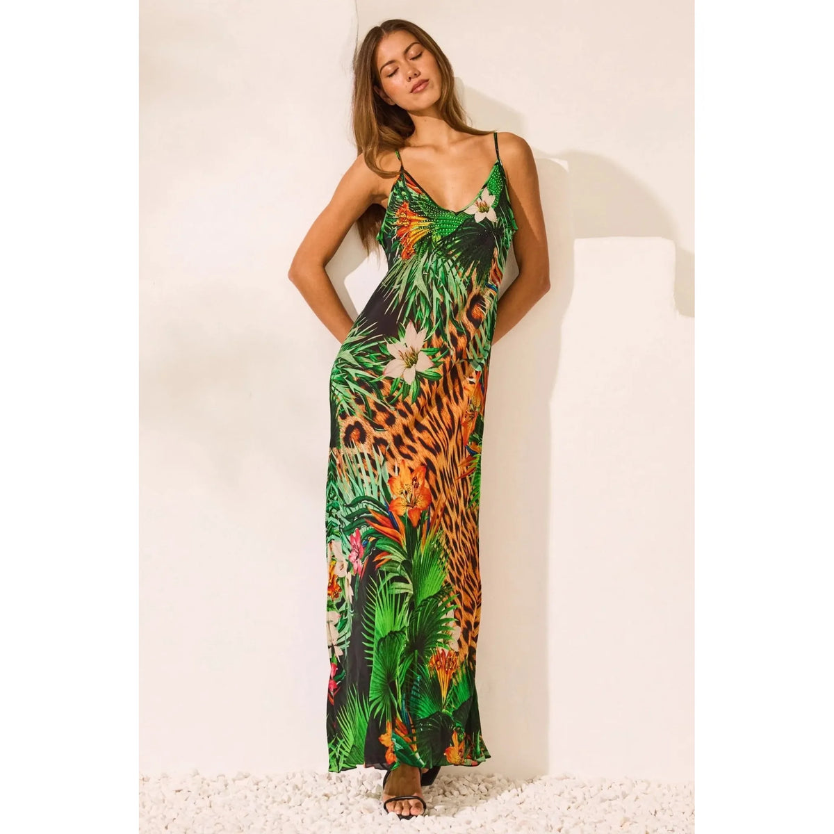 CZARINA | Tropical Temptation V Neck Slip Dress