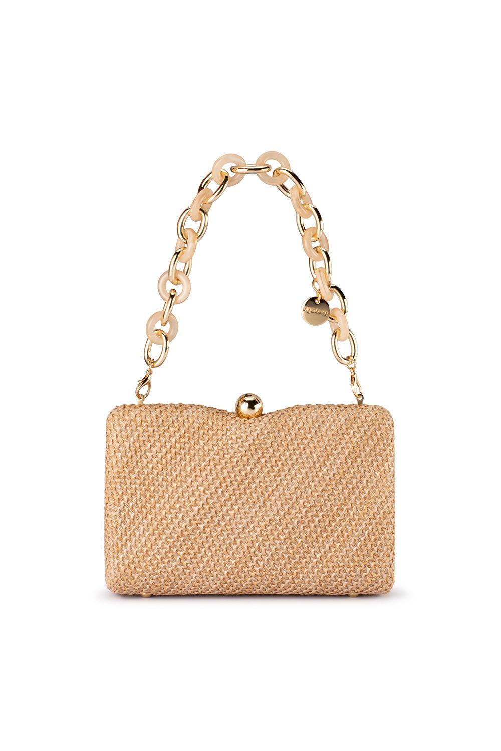 OLGA BERG | BIRDIE TEXTURAL HANDLE BAG - Natural