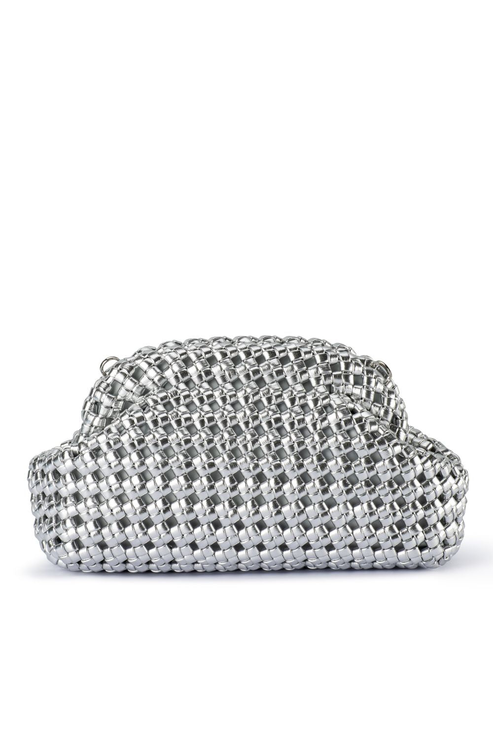 OLGA BERG | EVERLY HAND WOVEN CLUTCH - Silver