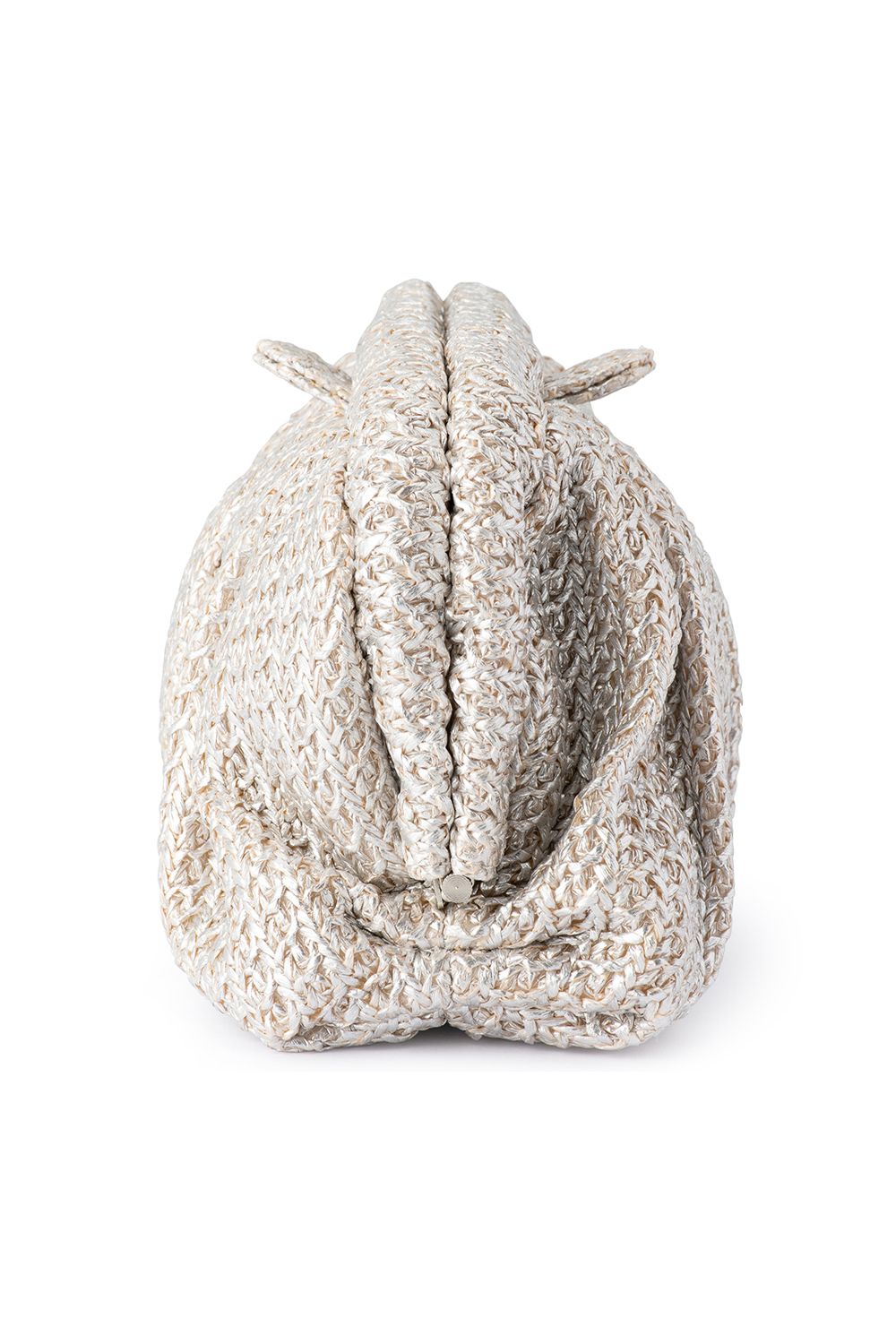 OLGA BERG | STEVIE PLEATED WOVEN CLUTCH - Silver