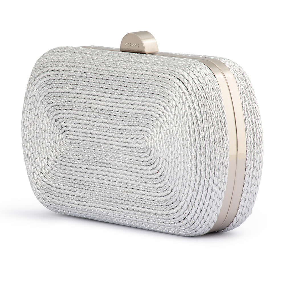 OLGA BERG | MARTINA COILED ROPE CLUTCH - SILVER