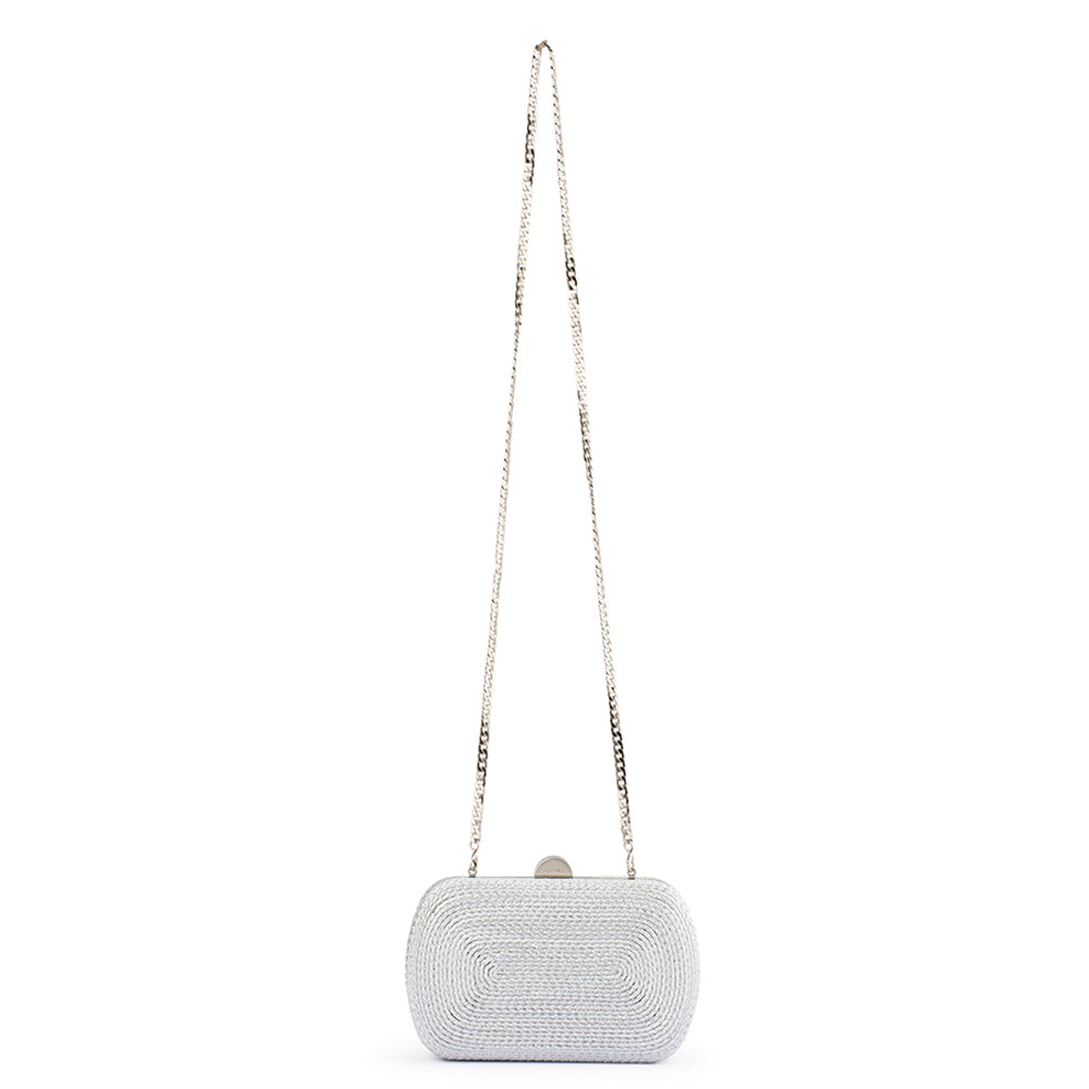 OLGA BERG | MARTINA COILED ROPE CLUTCH - SILVER