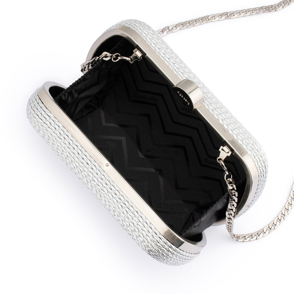 OLGA BERG | MARTINA COILED ROPE CLUTCH - SILVER