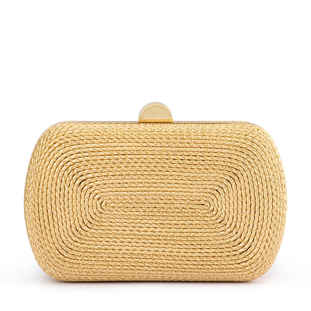 OLGA BERG | MARTINA COILED ROPE CLUTCH - GOLD
