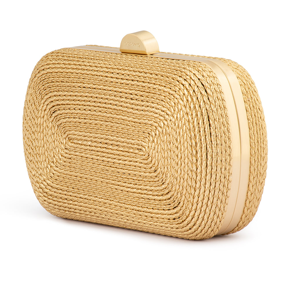 OLGA BERG | MARTINA COILED ROPE CLUTCH - GOLD