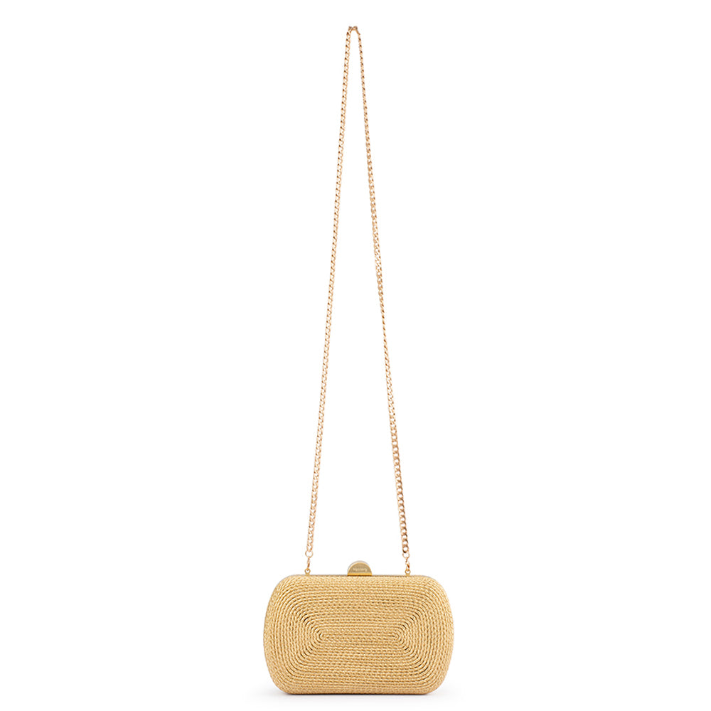OLGA BERG | MARTINA COILED ROPE CLUTCH - GOLD