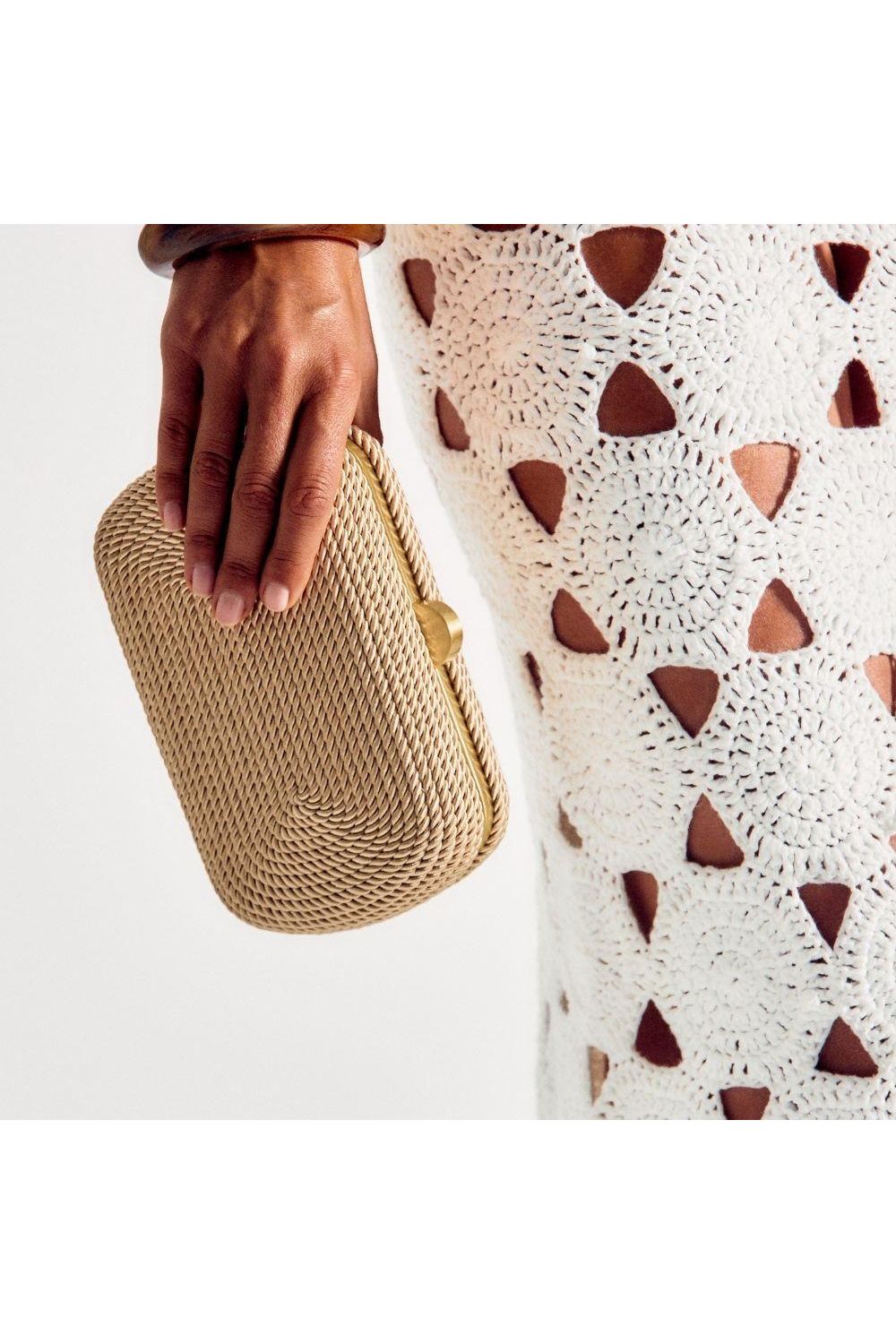 OLGA BERG | MARTINA COILED ROPE CLUTCH - Gold
