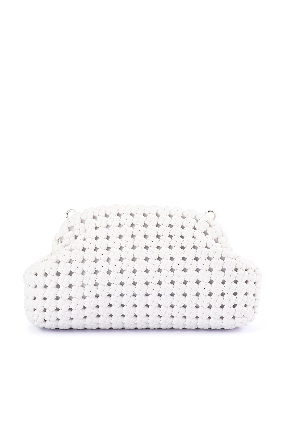 OLGA BERG | EVERLY HAND WOVEN CLUTCH - White