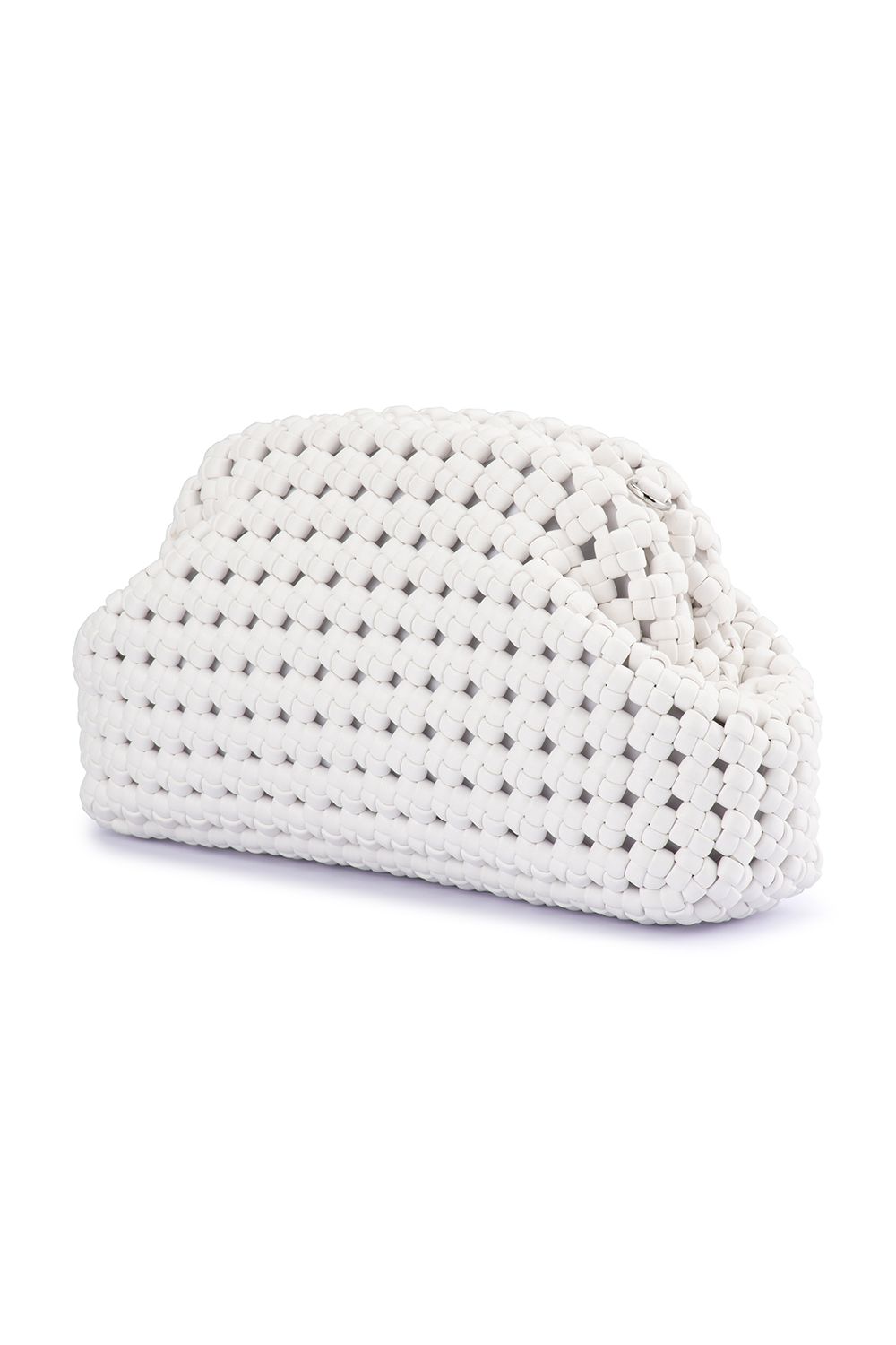 OLGA BERG | EVERLY HAND WOVEN CLUTCH - White