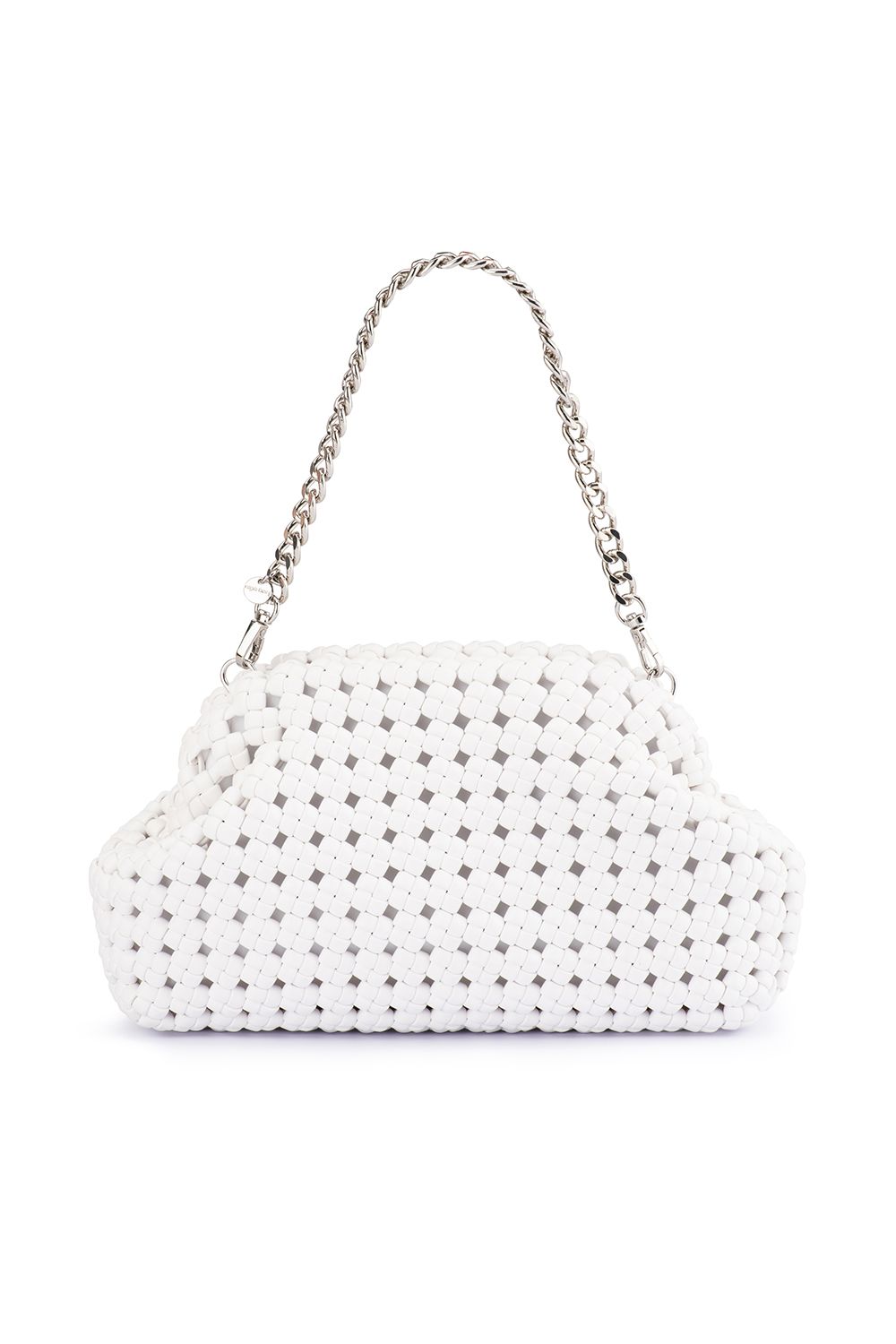 OLGA BERG | EVERLY HAND WOVEN CLUTCH - White