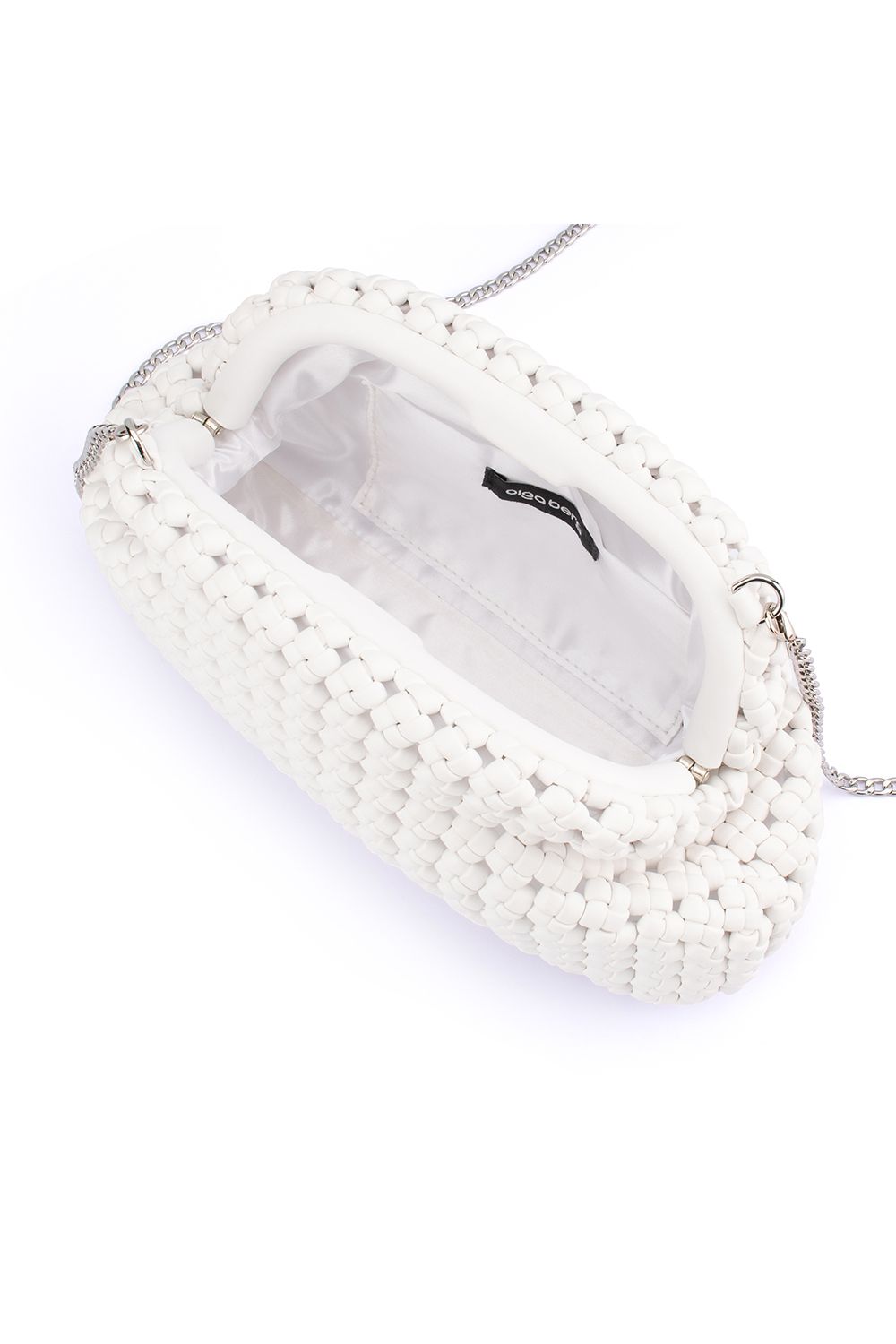 OLGA BERG | EVERLY HAND WOVEN CLUTCH - White