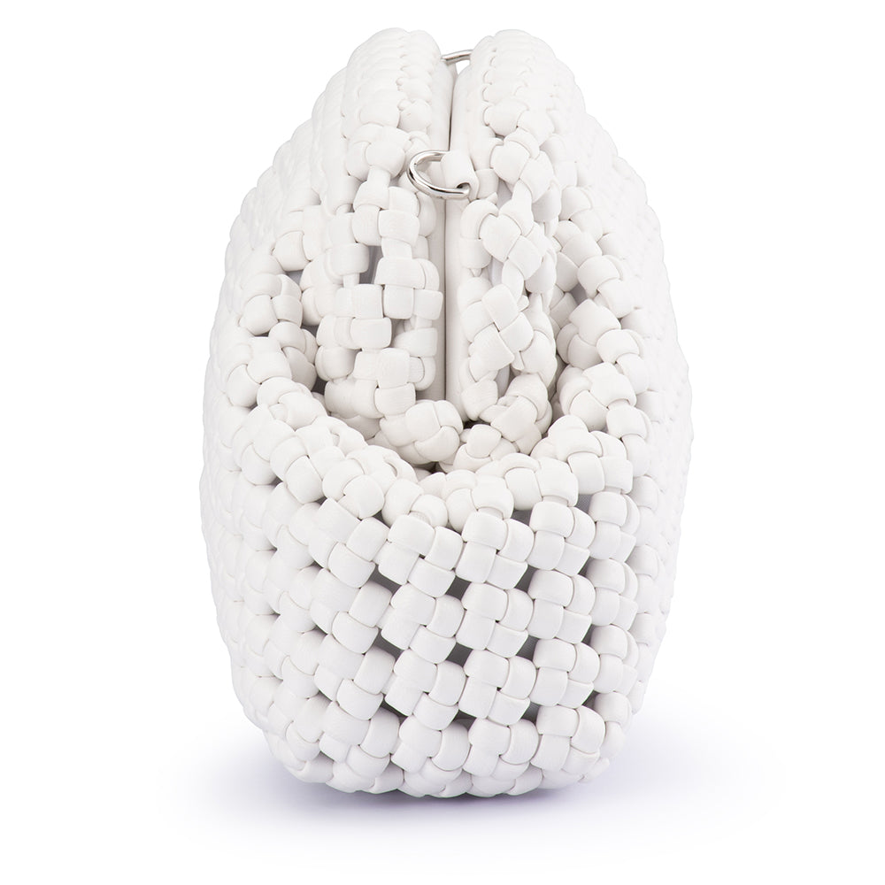 OLGA BERG | EVERLY HAND WOVEN CLUTCH - WHITE
