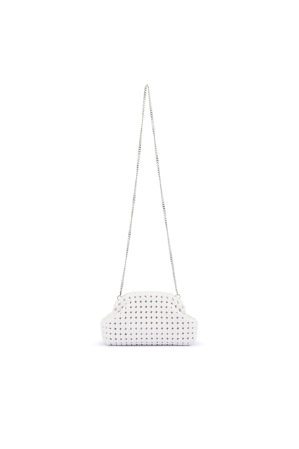 OLGA BERG | EVERLY HAND WOVEN CLUTCH - White