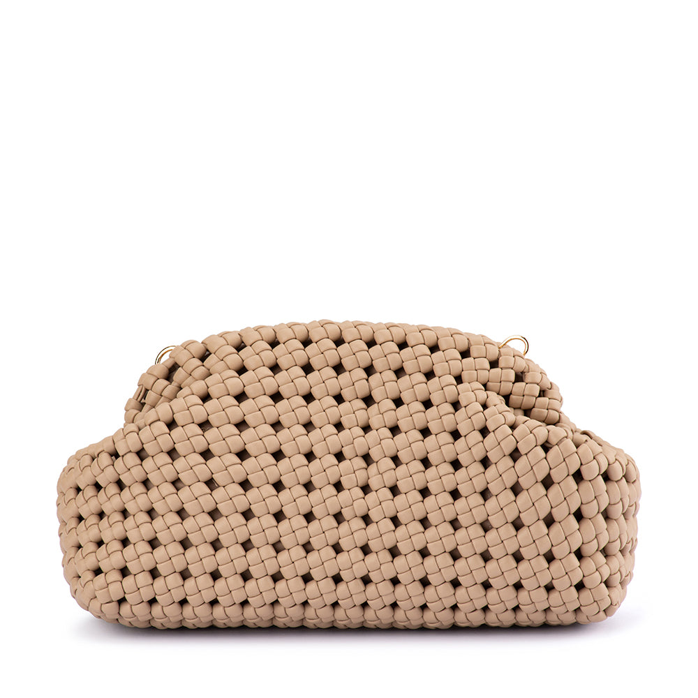 OLGA BERG | EVERLY HAND WOVEN CLUTCH - NATURAL