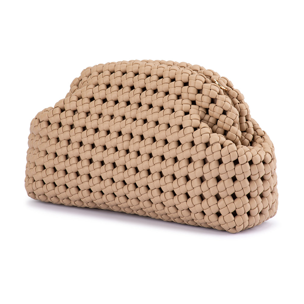 OLGA BERG | EVERLY HAND WOVEN CLUTCH - NATURAL