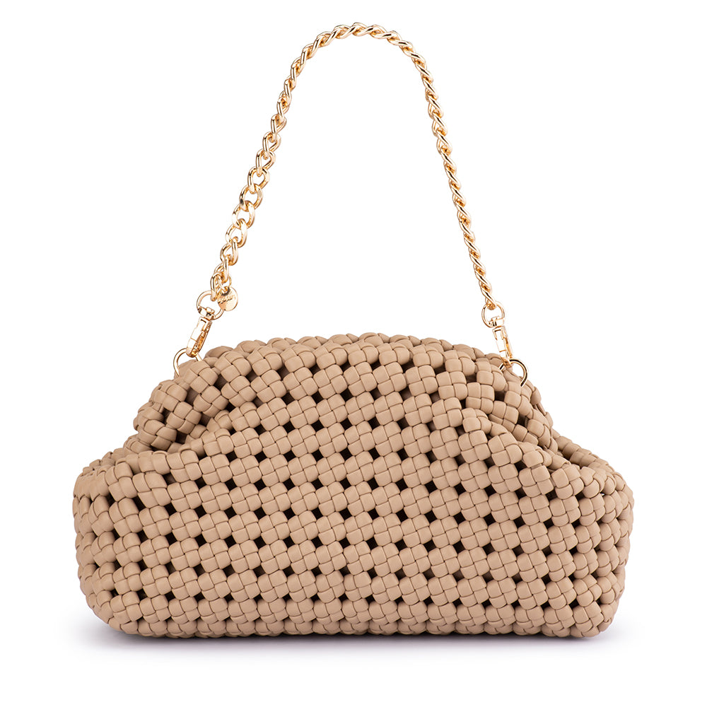 OLGA BERG | EVERLY HAND WOVEN CLUTCH - NATURAL