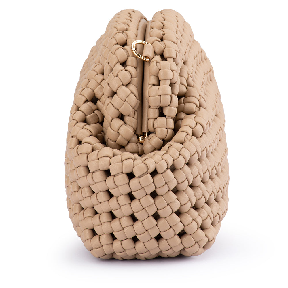 OLGA BERG | EVERLY HAND WOVEN CLUTCH - NATURAL