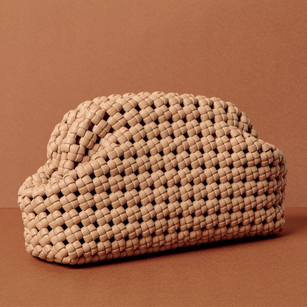 OLGA BERG | EVERLY HAND WOVEN CLUTCH - NATURAL