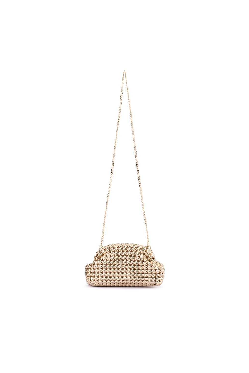 OLGA BERG | EVERLY HAND WOVEN CLUTCH - Gold