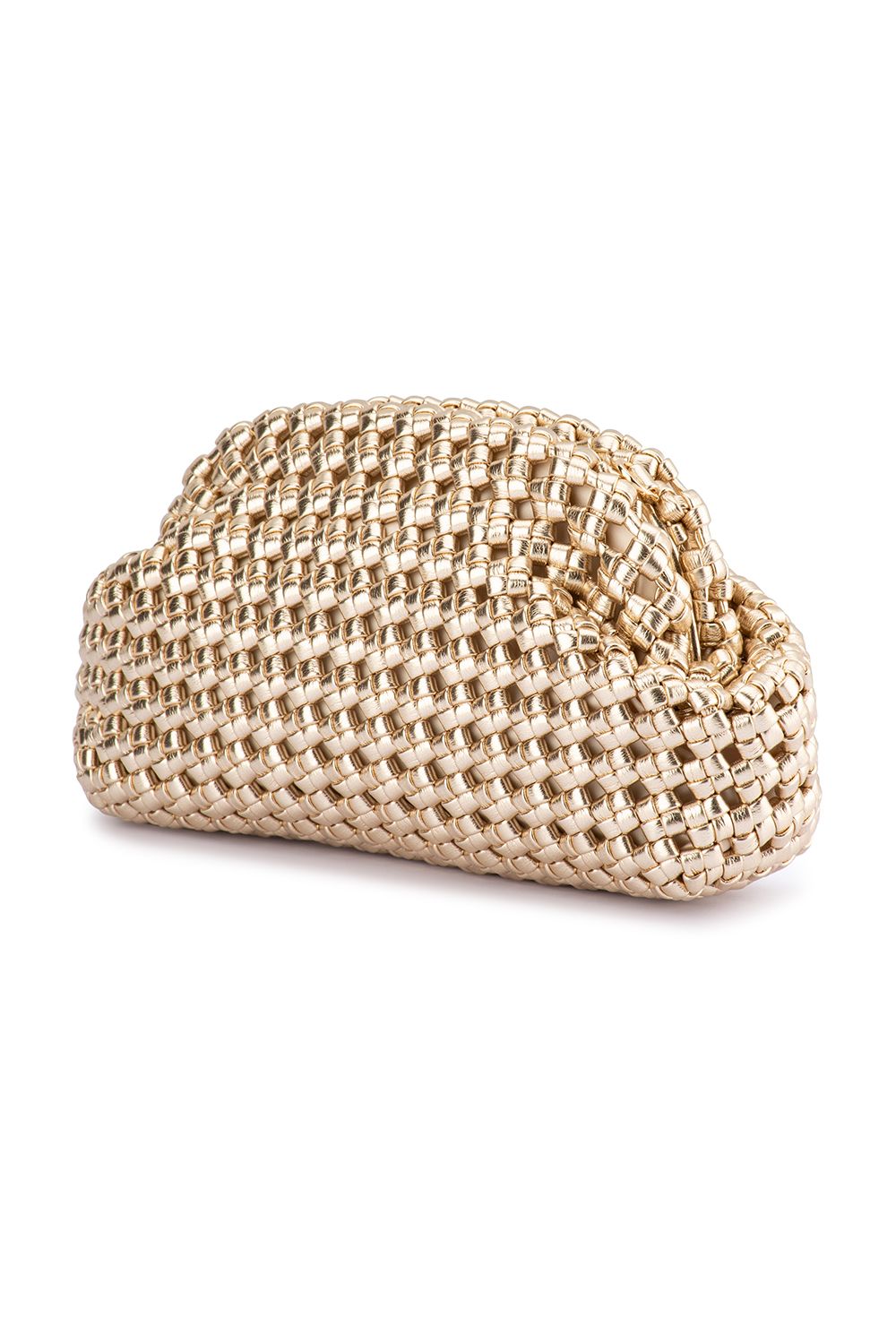 OLGA BERG | EVERLY HAND WOVEN CLUTCH - Gold
