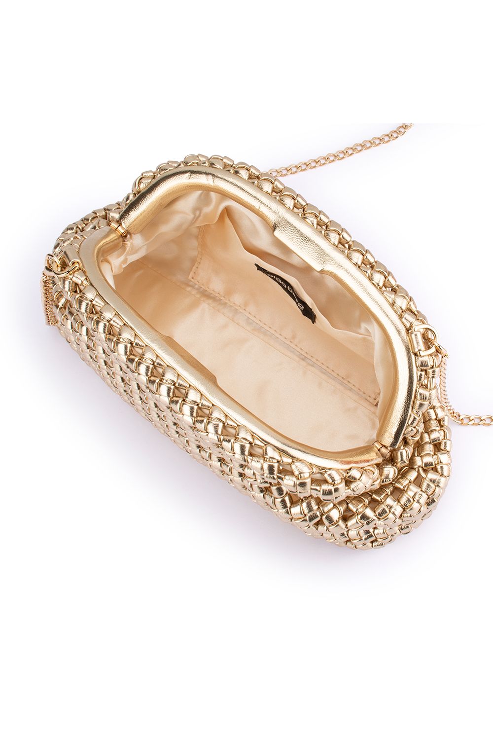 OLGA BERG | EVERLY HAND WOVEN CLUTCH - Gold