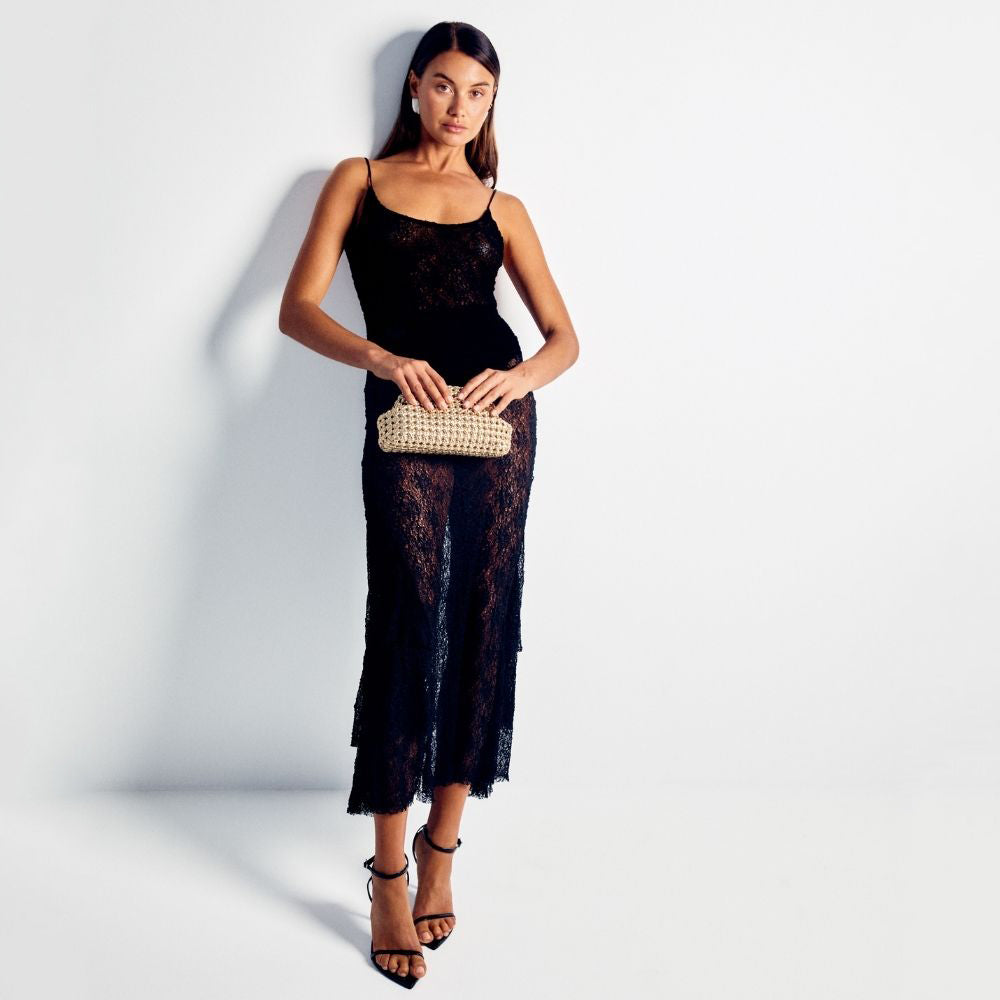 OLGA BERG | EVERLY HAND WOVEN CLUTCH - GOLD