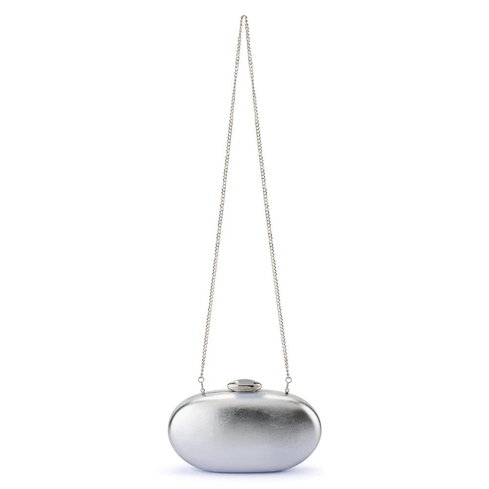 OLGA BERG | YUZU Oval Clutch - Silver