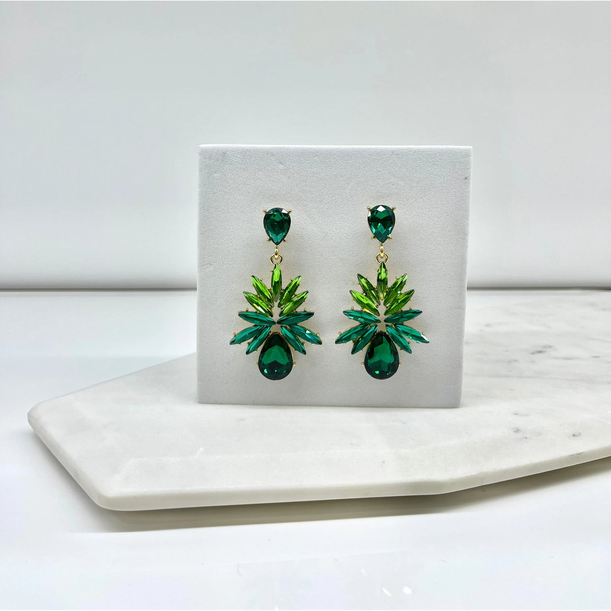 TATIANA | CRYSTAL EARRING - Emerald