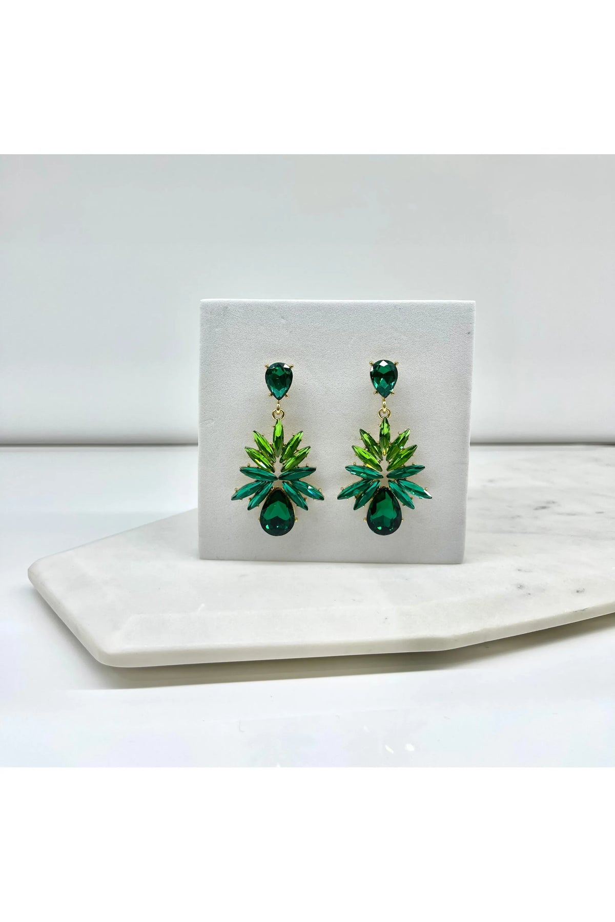 TATIANA | CRYSTAL EARRING - Emerald