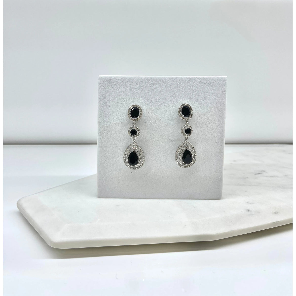 JENNIFER | Black/Silver Crystal Earring