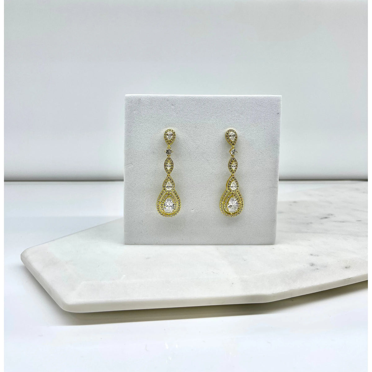 TEODORA | GOLD CRYSTAL MULTITIERED EARRING