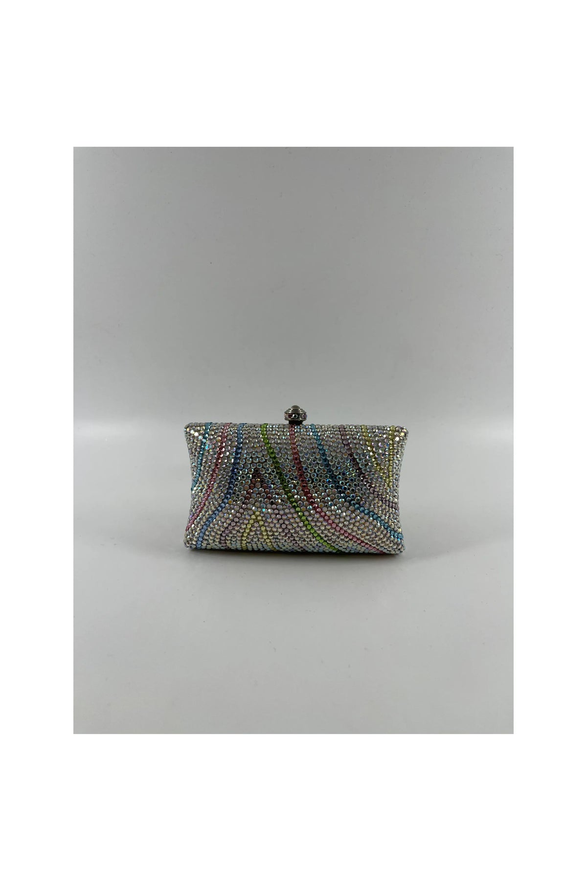 Multicolour/Silver Crystal Mini Clutch