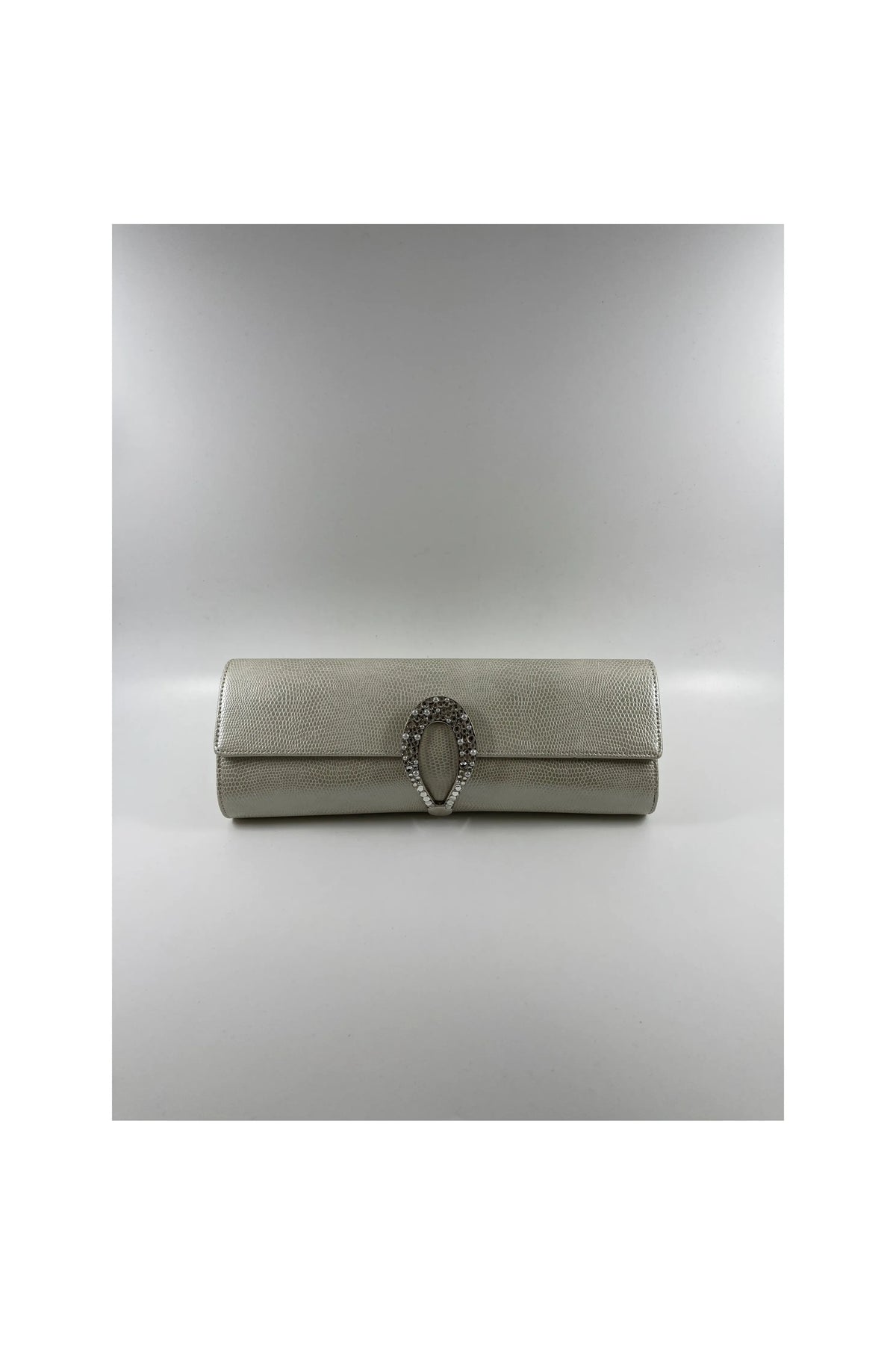 Ivory Snake Skin Clutch