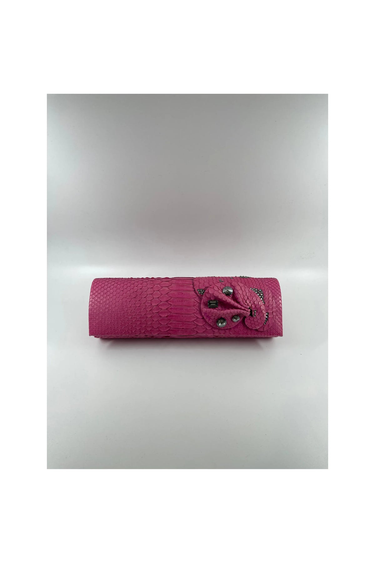 Hot Pink Snake Skin Clutch