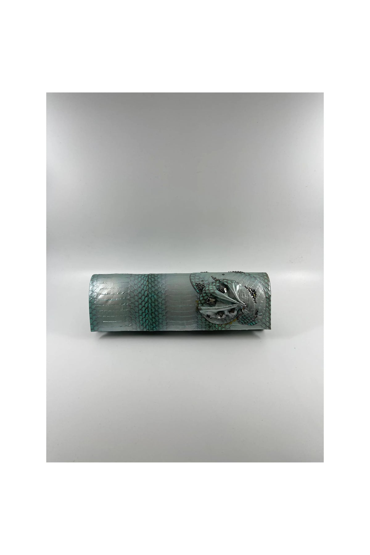 Ombre Blue Snake Skin Clutch